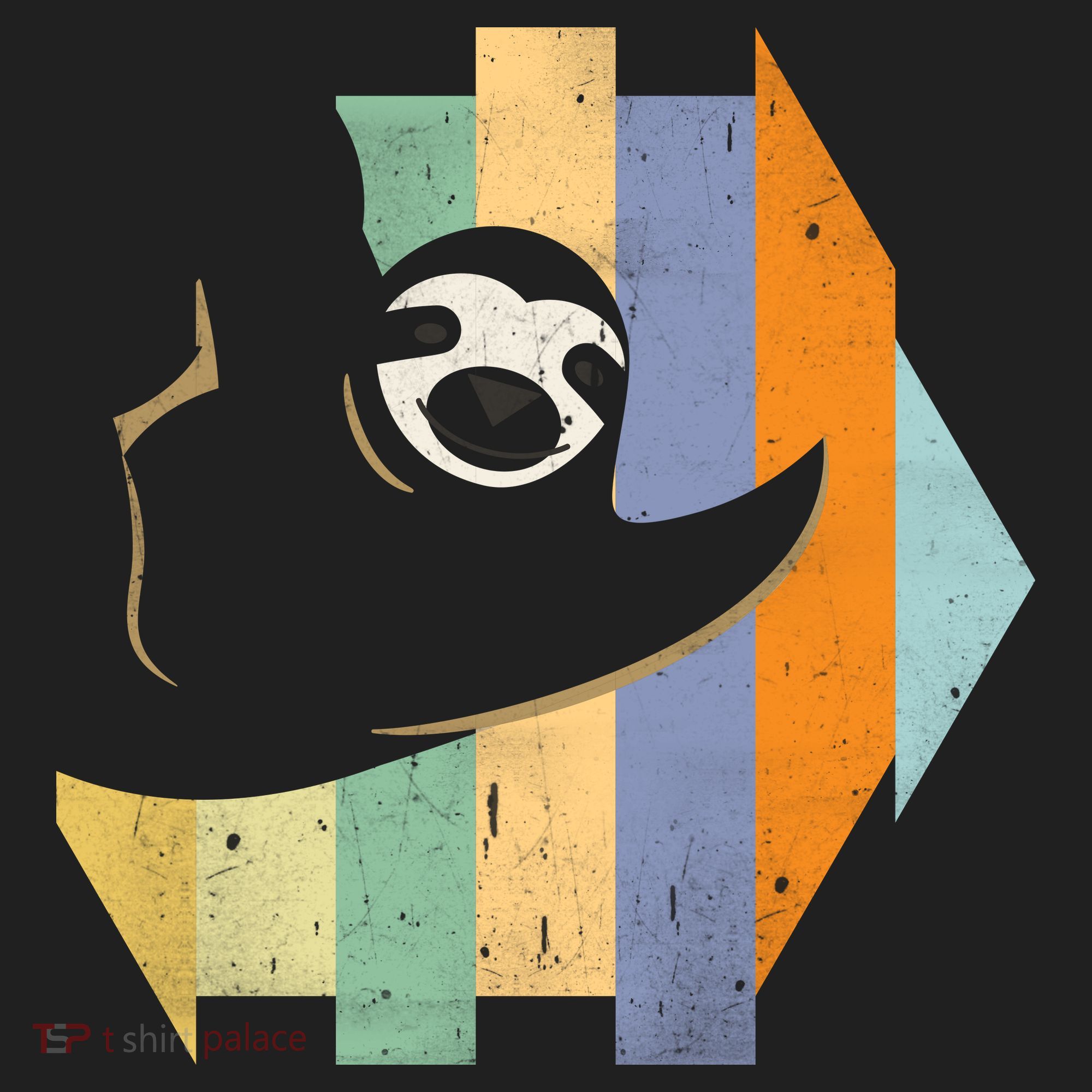 Retro Hanging Sloth Golf Towel