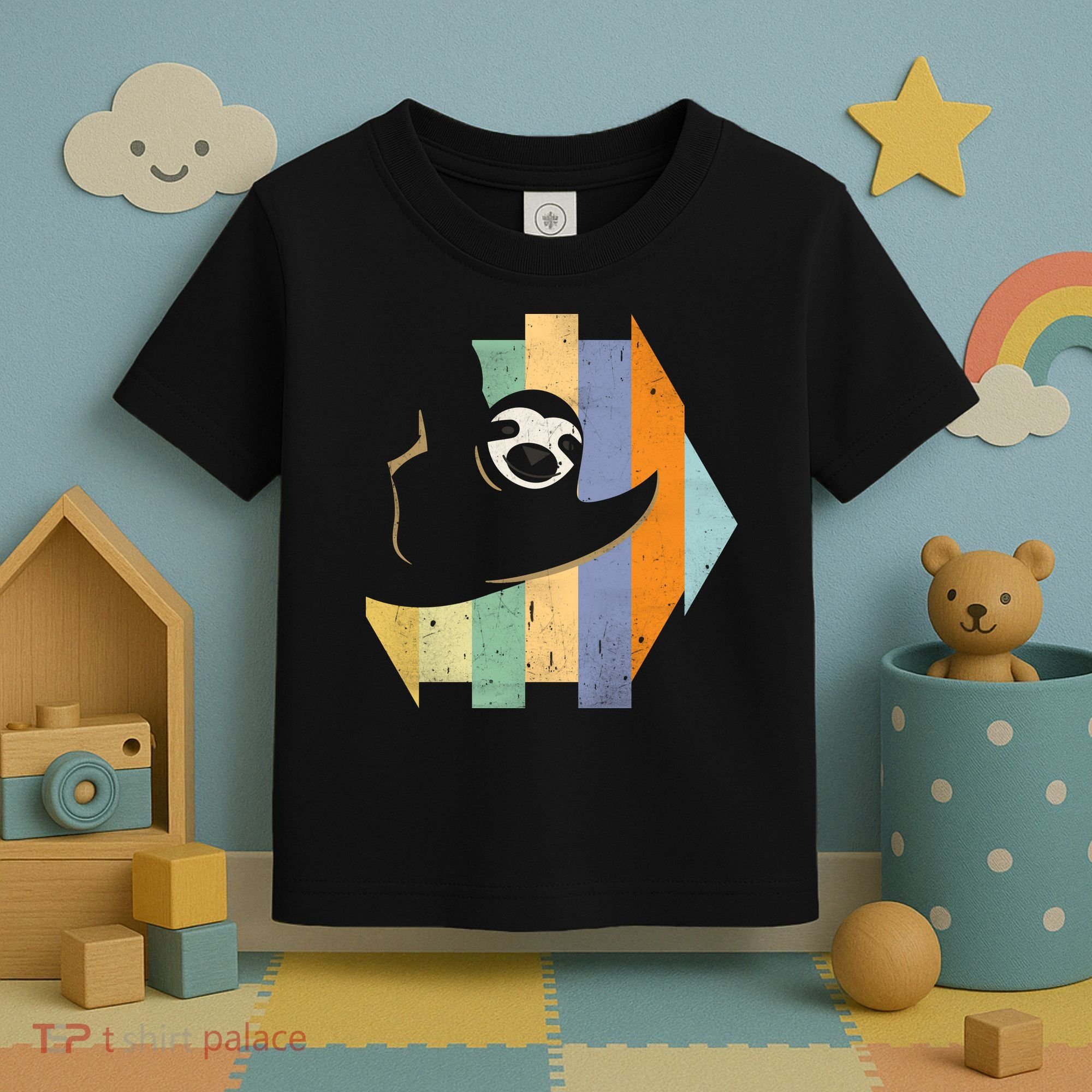 Retro Hanging Sloth Toddler T-Shirt