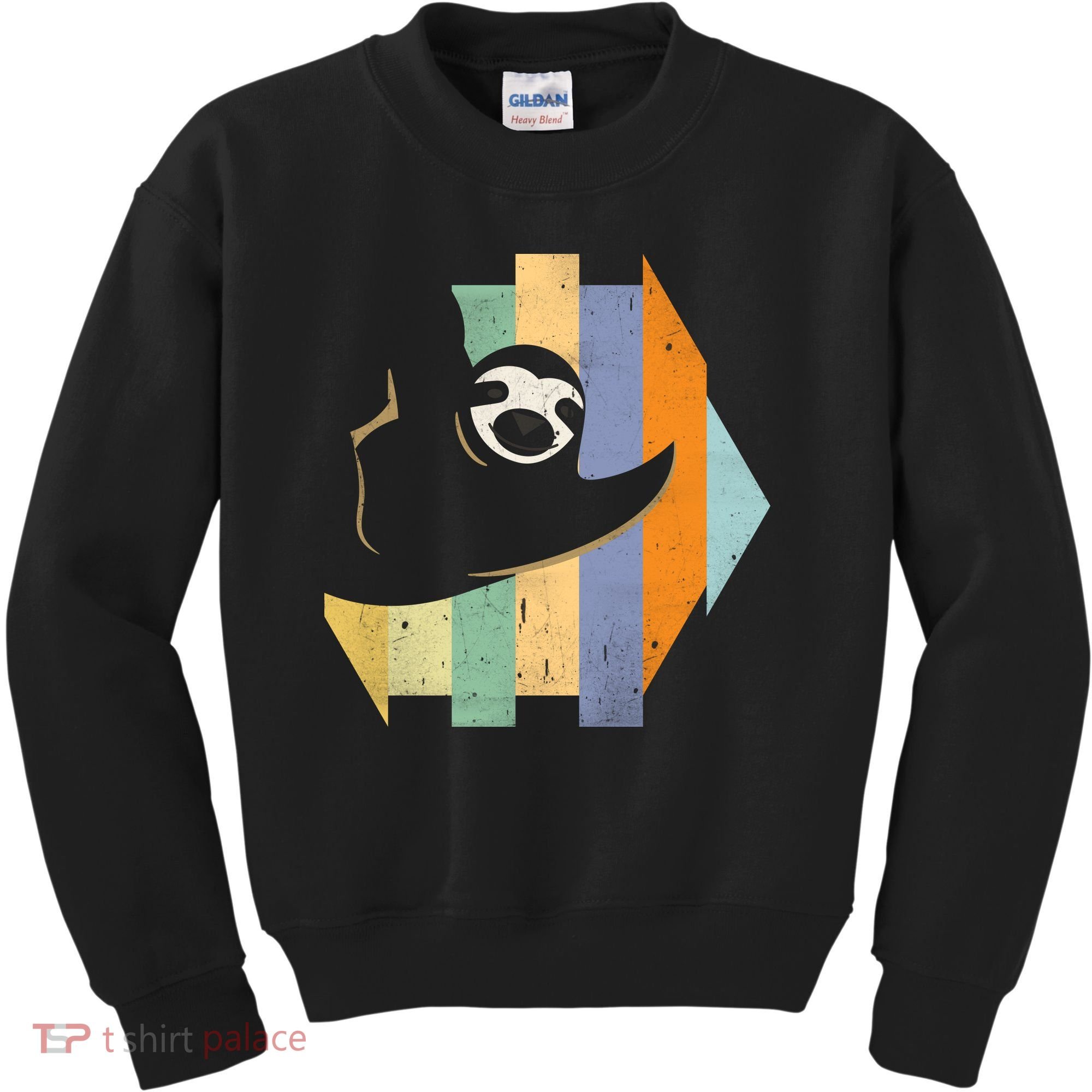 Retro Hanging Sloth Kids Sweatshirt