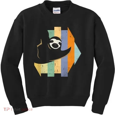 Retro Hanging Sloth Kids Sweatshirt