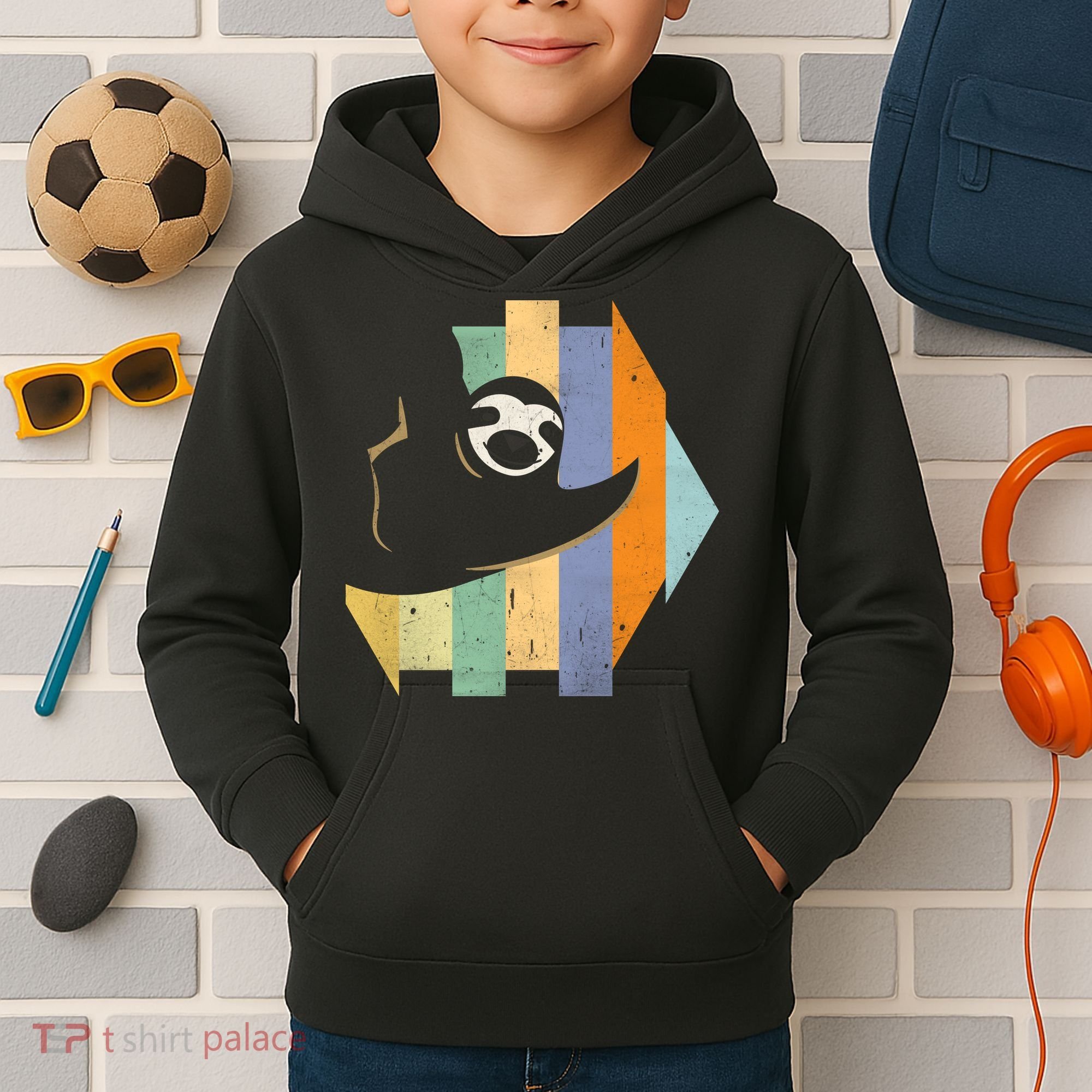 Retro Hanging Sloth Kids Hoodie