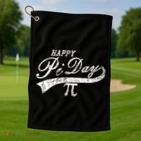 Retro Happy Pi Day 3.14 March 14th Math Geek Golf Towel thumb 1