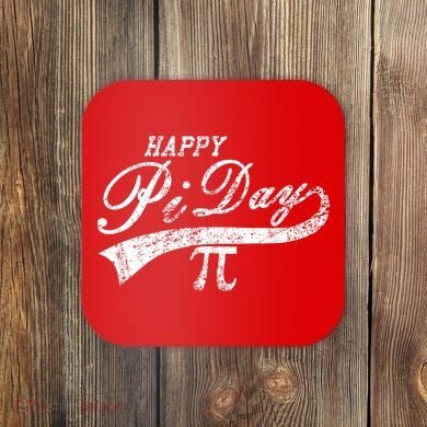 Retro Happy Pi Day 3.14 March 14th Math Geek Coaster