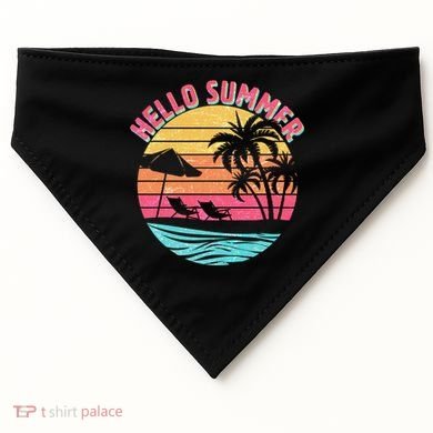 Retro Hello Summer USA-Made Doggie Bandana