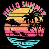Retro Hello Summer USA-Made Doggie Bandana thumb 2