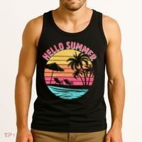 Retro Hello Summer Tank Top thumb 3