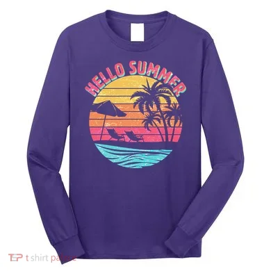 Retro Hello Summer Long Sleeve Shirt