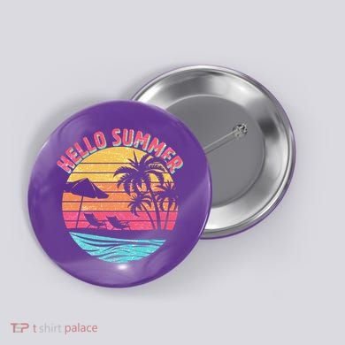 Retro Hello Summer Button