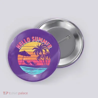 Retro Hello Summer Button