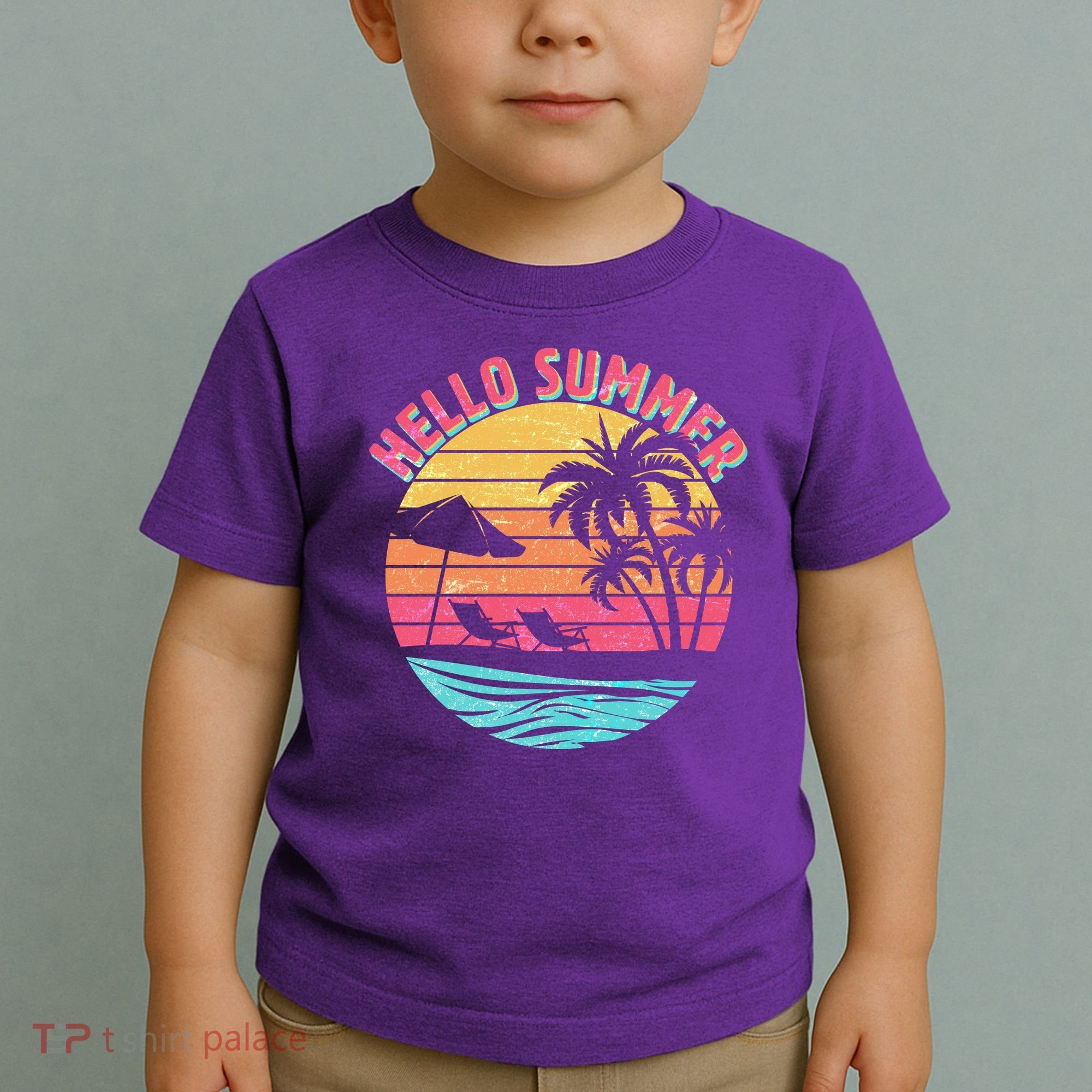 Retro Hello Summer Toddler T-Shirt