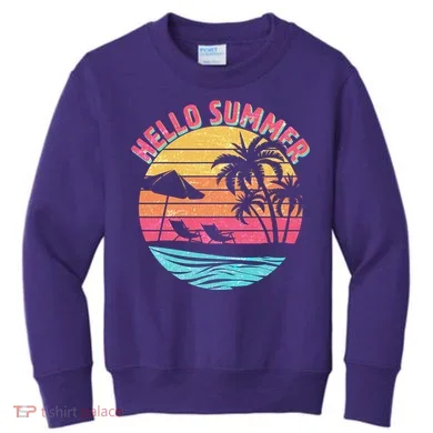 Retro Hello Summer Kids Sweatshirt