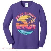 Retro Hello Summer Kids Long Sleeve Shirt thumb 0