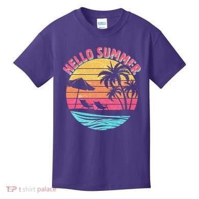 Retro Hello Summer Kids T-Shirt