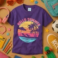 Retro Hello Summer Kids T-Shirt thumb 3