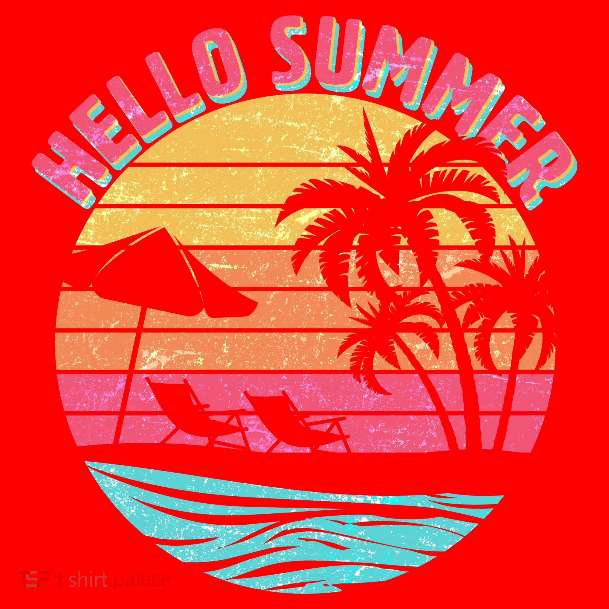Retro Hello Summer Santa Hat