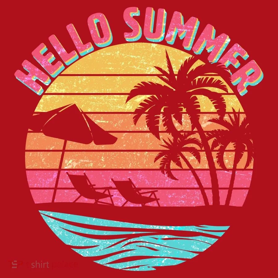 Retro Hello Summer Christmas Stocking