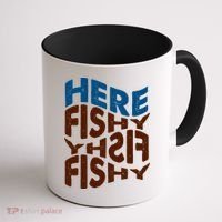 Retro Here Fishy Fishy Fishy Coffee Mug thumb 1