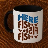 Retro Here Fishy Fishy Fishy Coffee Mug thumb 2