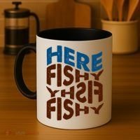 Retro Here Fishy Fishy Fishy Coffee Mug thumb 4