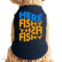 Retro Here Fishy Fishy Fishy Doggie Tank thumb 0