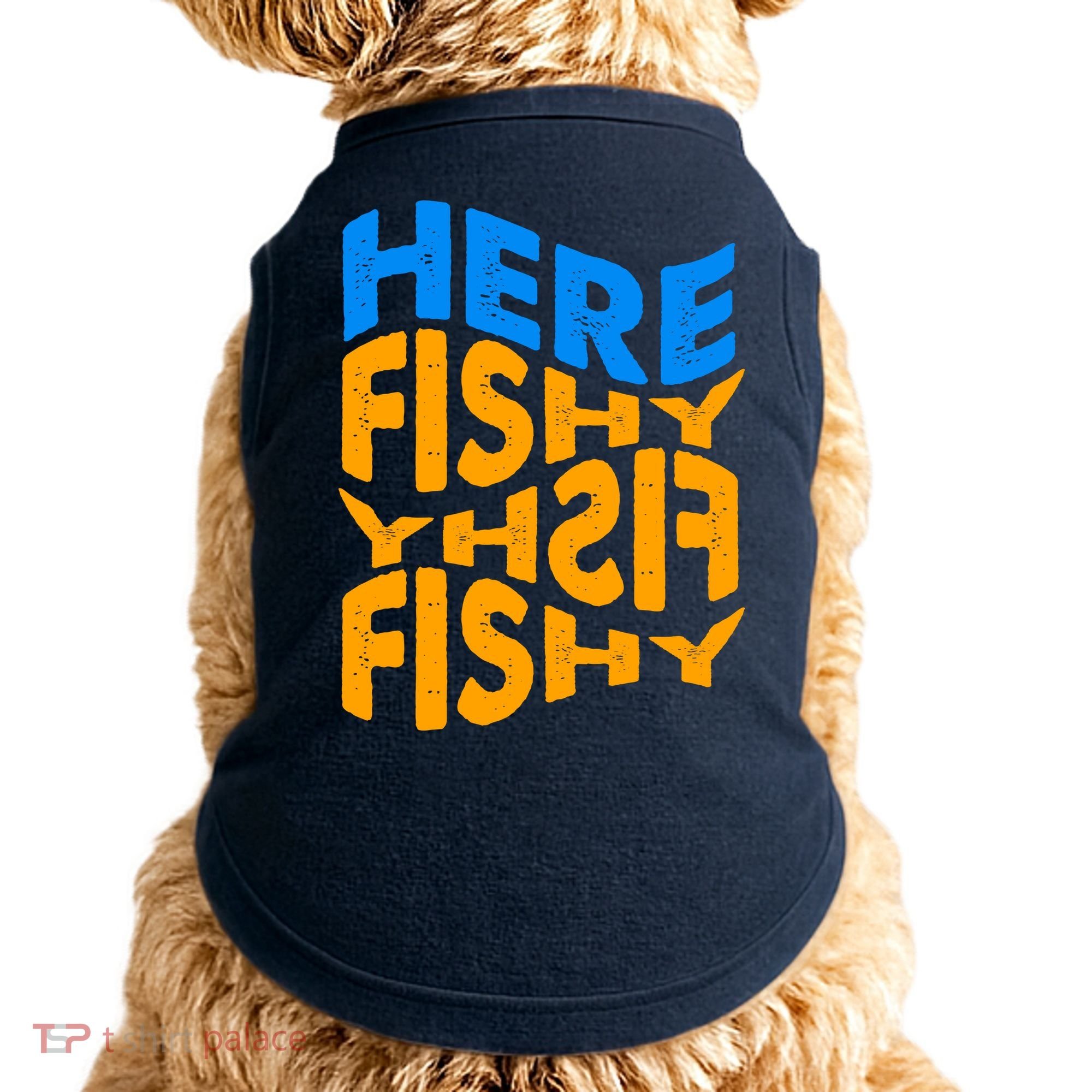 Retro Here Fishy Fishy Fishy Doggie Tank