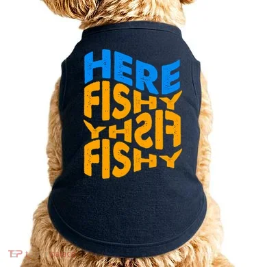 Retro Here Fishy Fishy Fishy Doggie Tank