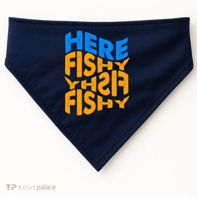 Retro Here Fishy Fishy Fishy USA-Made Doggie Bandana