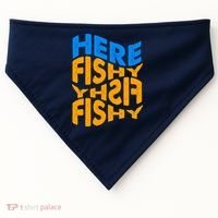 Retro Here Fishy Fishy Fishy USA-Made Doggie Bandana thumb 0