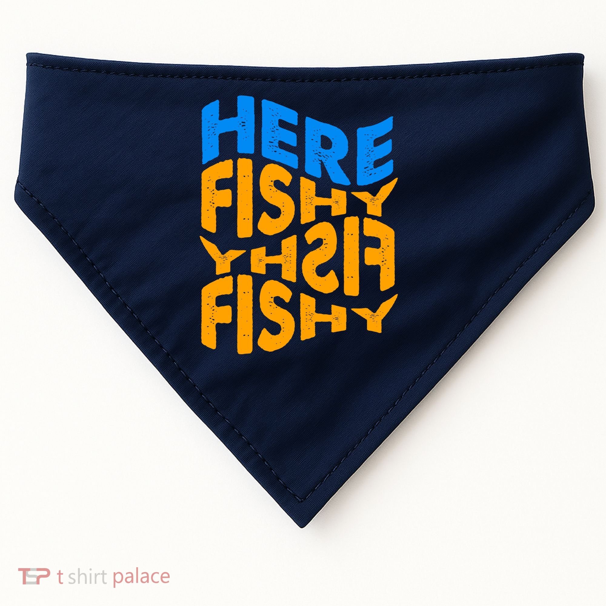 Retro Here Fishy Fishy Fishy USA-Made Doggie Bandana
