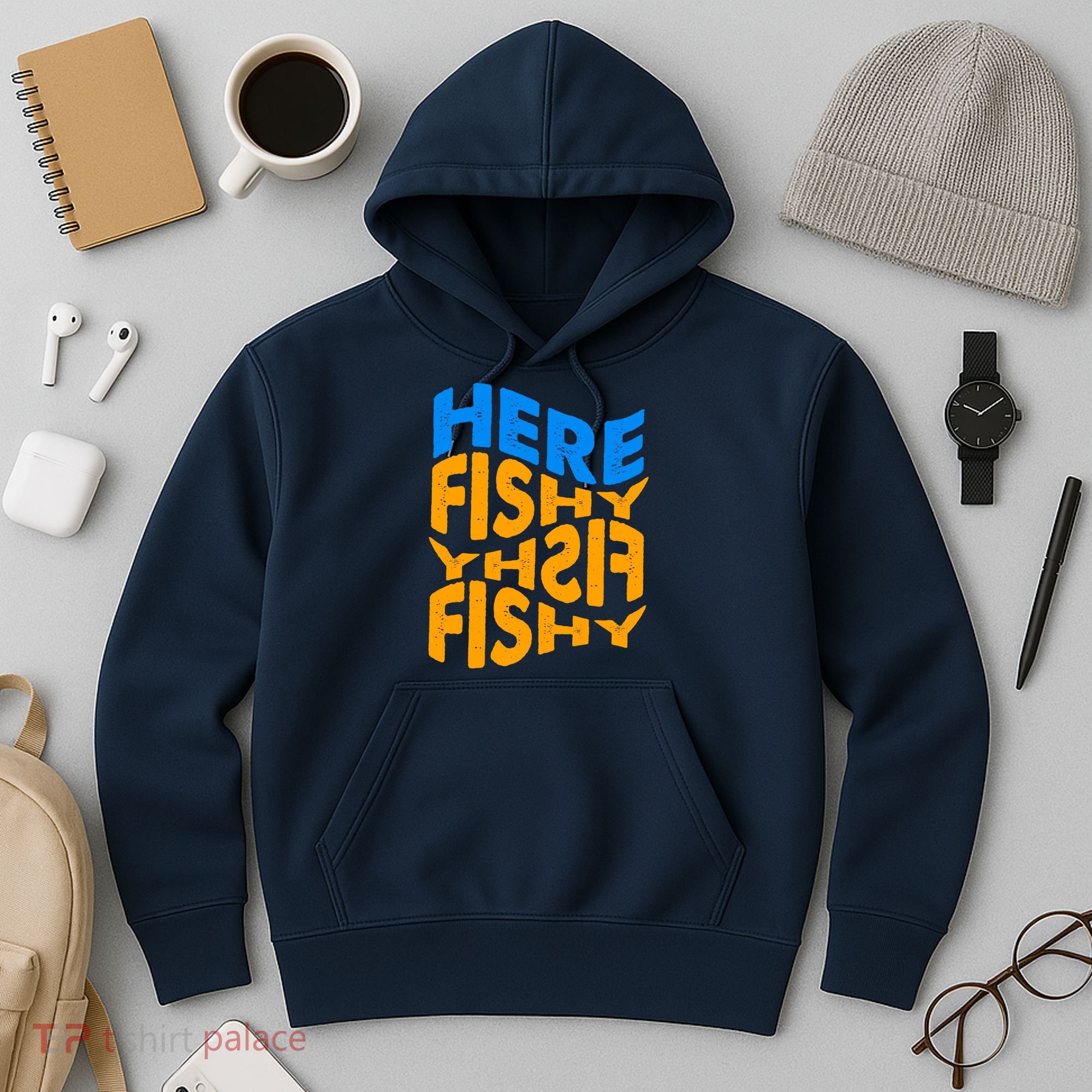 Retro Here Fishy Fishy Fishy Hoodie