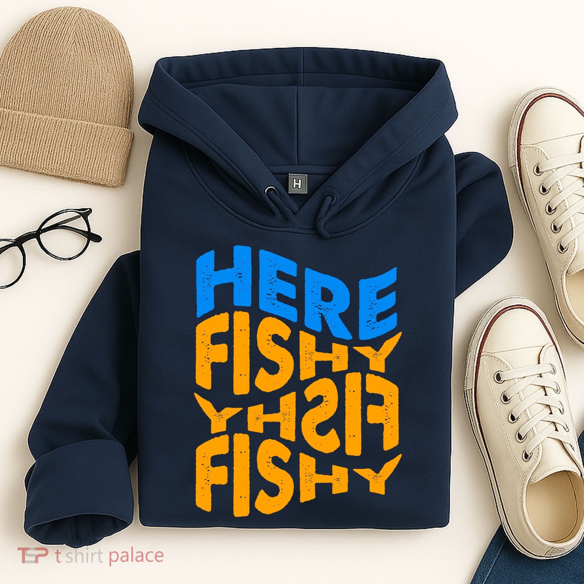 Retro Here Fishy Fishy Fishy Hoodie