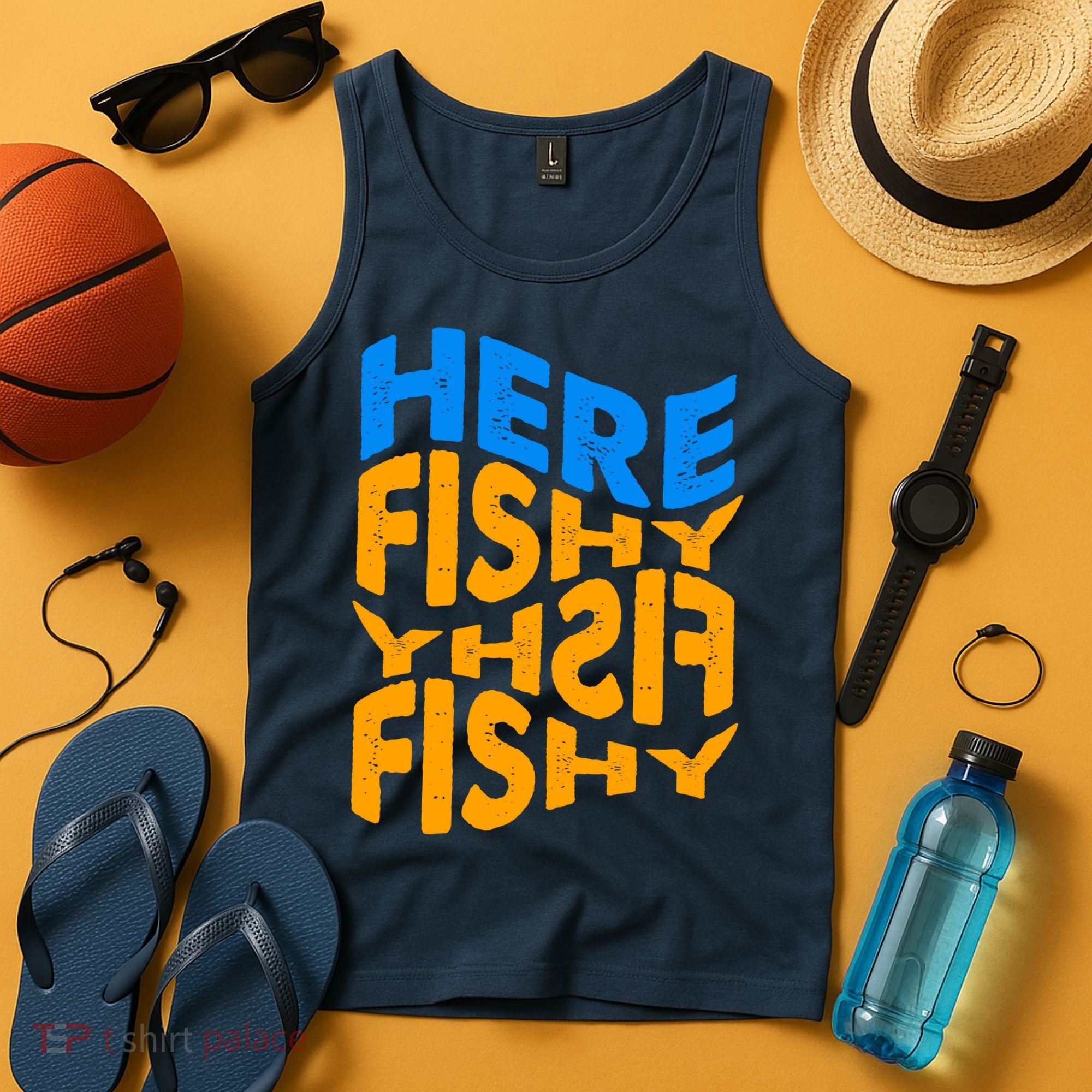 Retro Here Fishy Fishy Fishy Tank Top
