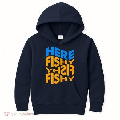 Retro Here Fishy Fishy Fishy Kids Hoodie