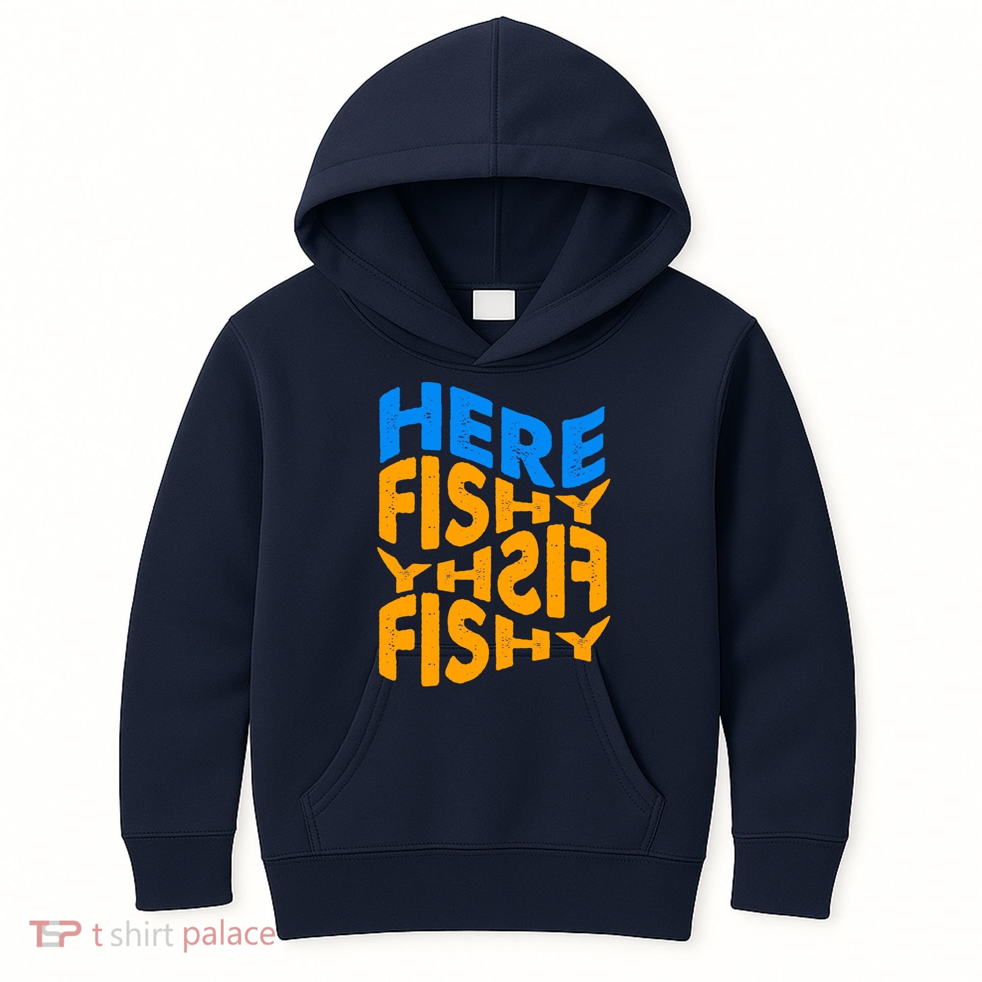 Retro Here Fishy Fishy Fishy Kids Hoodie