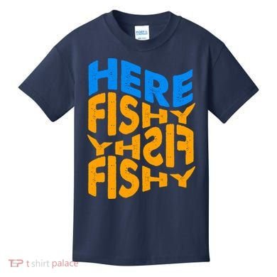 Retro Here Fishy Fishy Fishy Kids T-Shirt