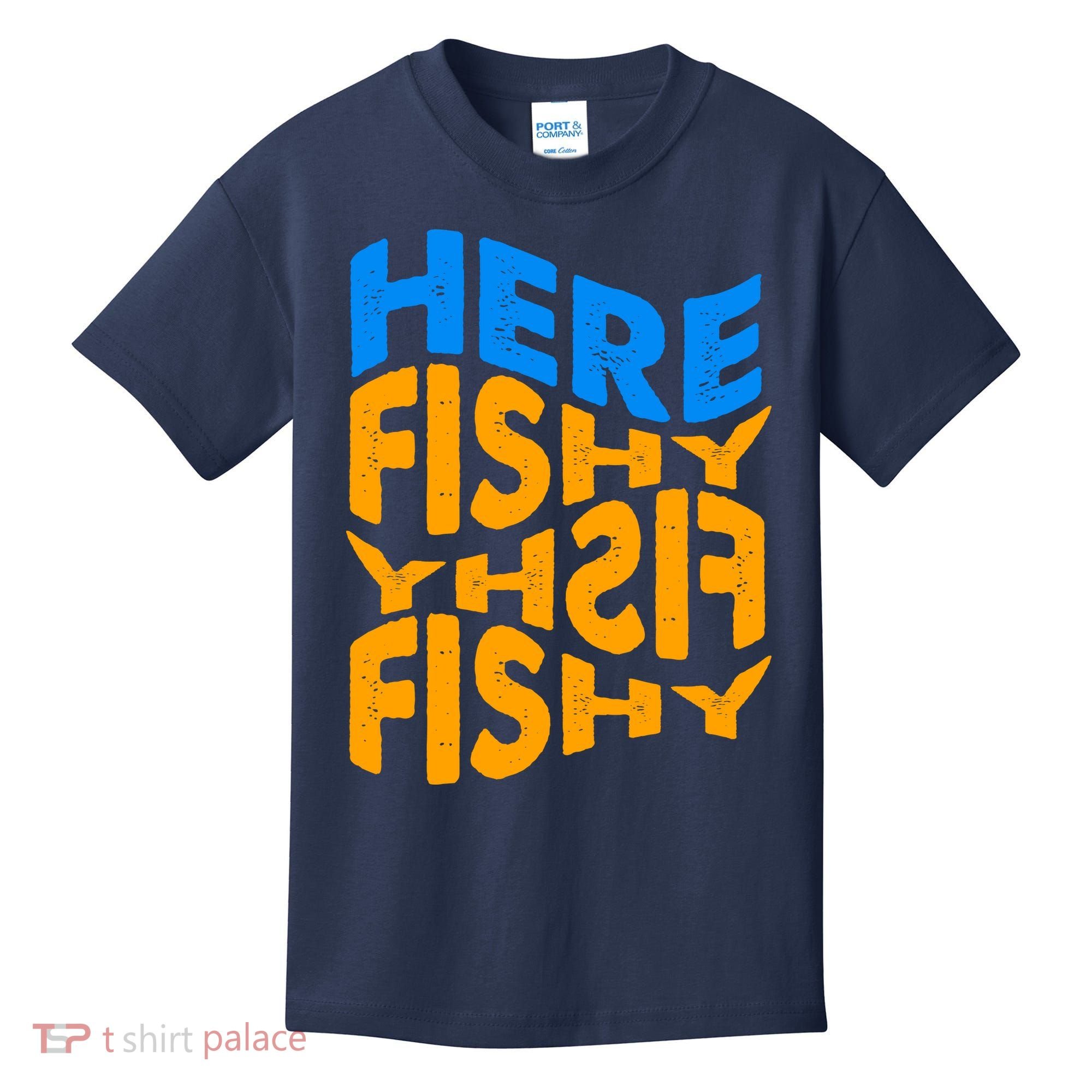 Retro Here Fishy Fishy Fishy Kids T-Shirt