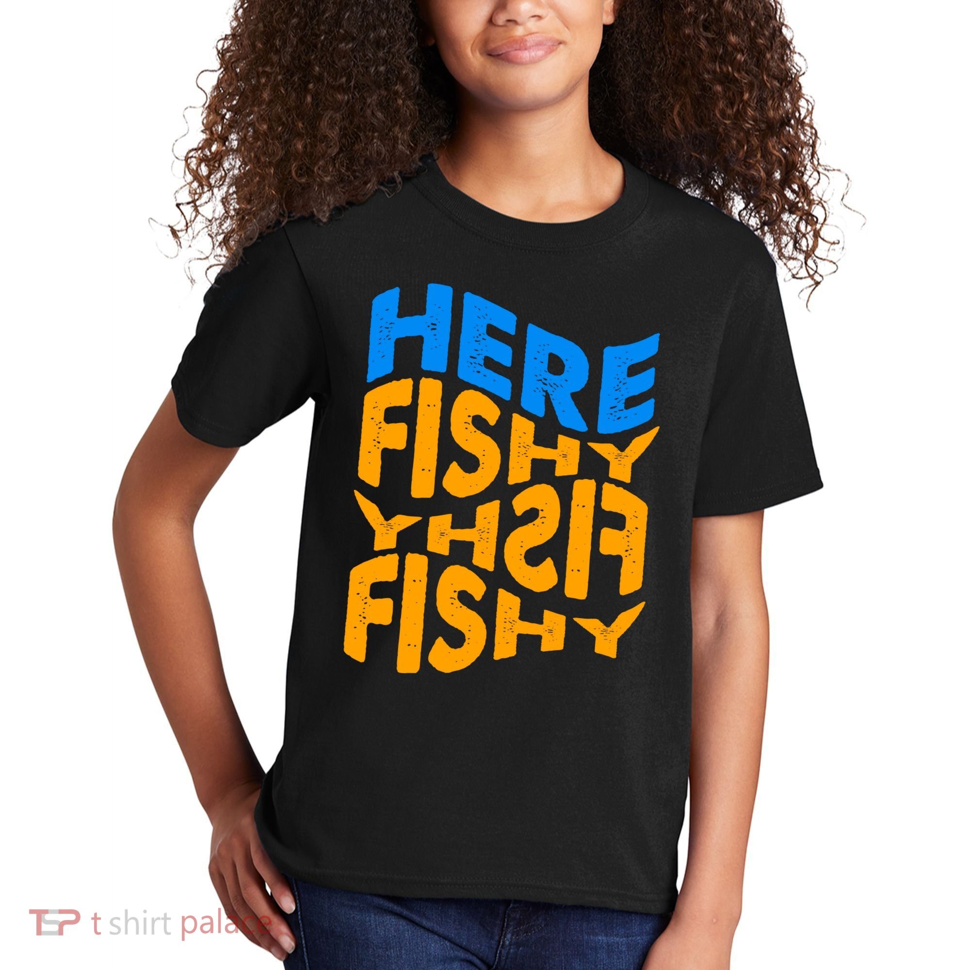 Retro Here Fishy Fishy Fishy Kids T-Shirt
