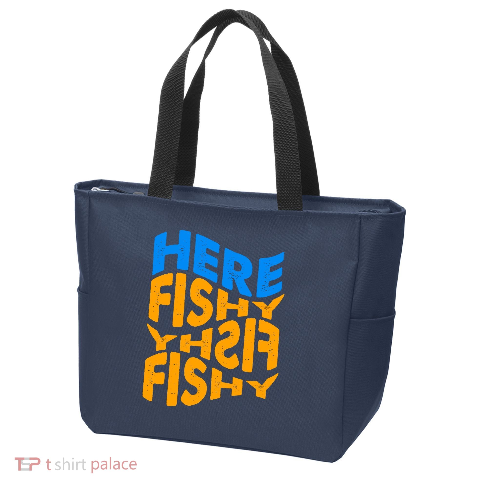 Retro Here Fishy Fishy Fishy Tote Bag