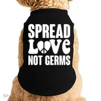 Retro Hippie Spread Love Not Germs Doggie Tank thumb 0