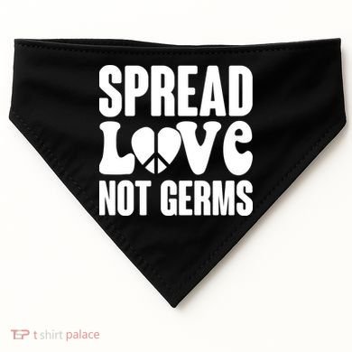 Retro Hippie Spread Love Not Germs USA-Made Doggie Bandana