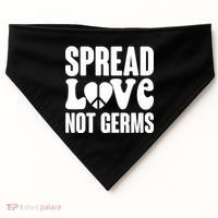 Retro Hippie Spread Love Not Germs USA-Made Doggie Bandana thumb 0