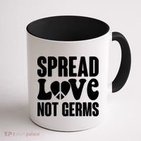 Retro Hippie Spread Love Not Germs Coffee Mug thumb 1