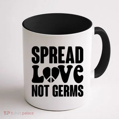 Retro Hippie Spread Love Not Germs Coffee Mug back