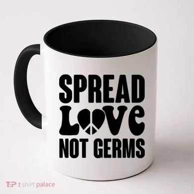 Retro Hippie Spread Love Not Germs Coffee Mug