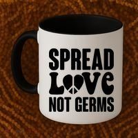 Retro Hippie Spread Love Not Germs Coffee Mug thumb 2