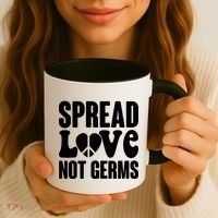 Retro Hippie Spread Love Not Germs Coffee Mug thumb 3