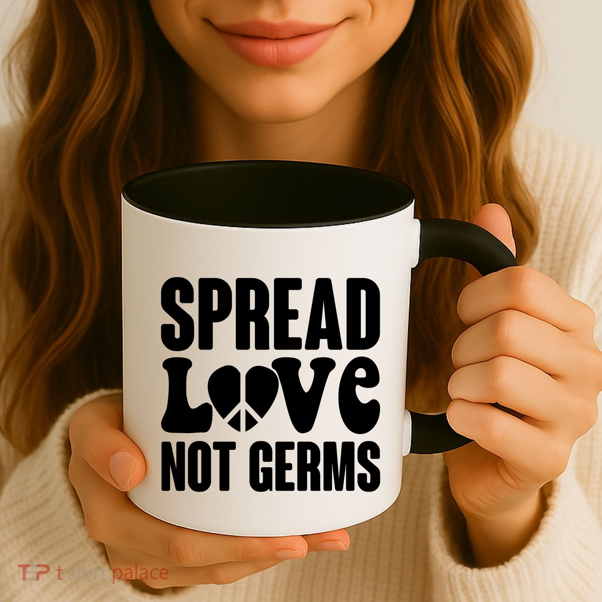 Retro Hippie Spread Love Not Germs Coffee Mug