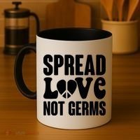 Retro Hippie Spread Love Not Germs Coffee Mug thumb 4