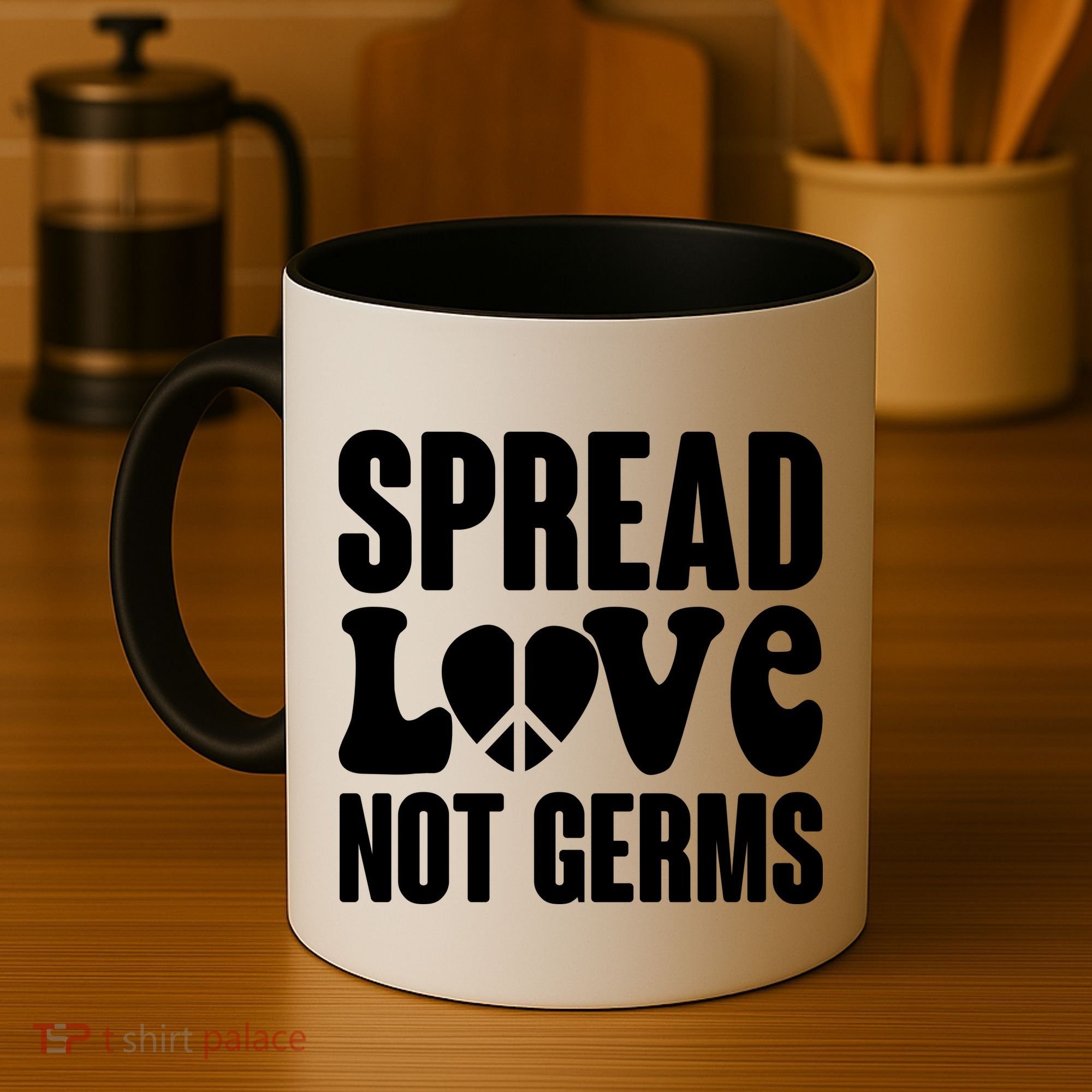 Retro Hippie Spread Love Not Germs Coffee Mug