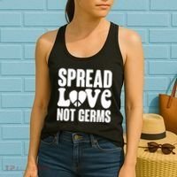 Retro Hippie Spread Love Not Germs Women's Tank Top thumb 2